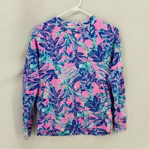 Lilly Pulitzer Kids Sweatshirt - Pink and Blue Leaf Print